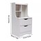 Modern Nightstand Bedside Table W/2 Drawers White Bed Side End Table Bedroom
